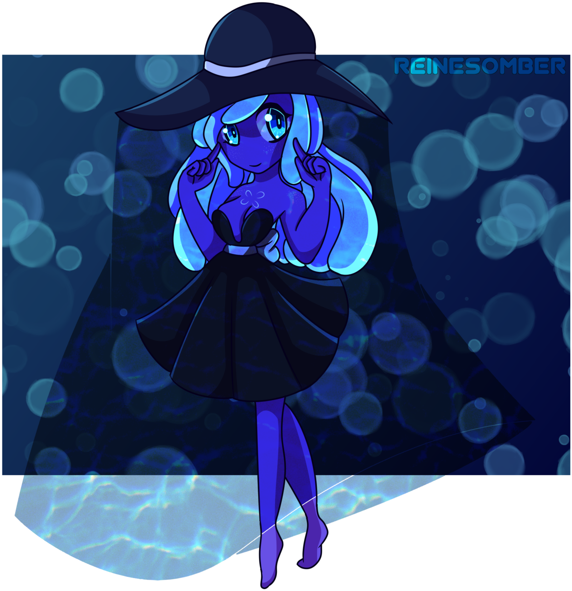 Moon Jelly Babe By Reinesomber Moon Jelly Babe By Reinesomber - Cartoon (1280x1255)