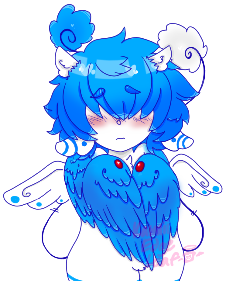 Smol Shy Birb Child By L I N K X - Cartoon (768x1024)