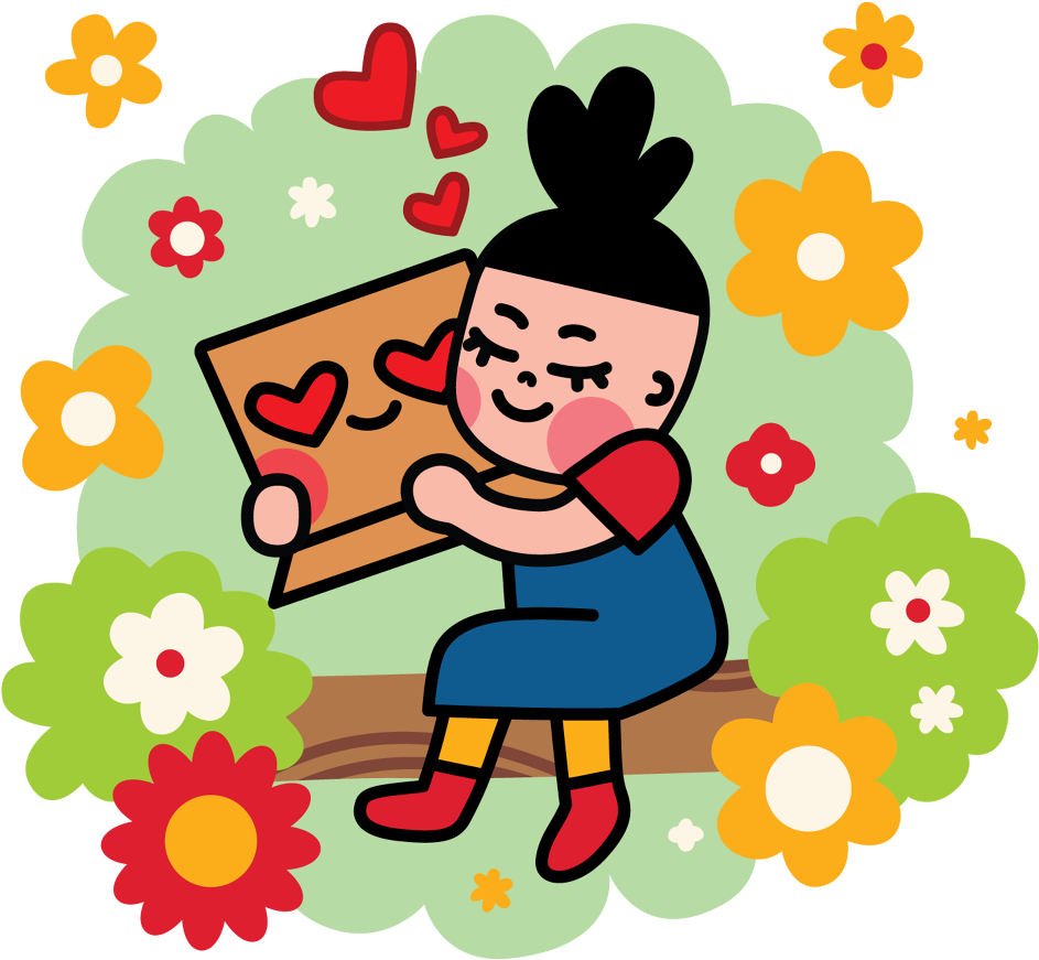 Facebook Stickers Box Girl - Chrysanthi (1000x1000)