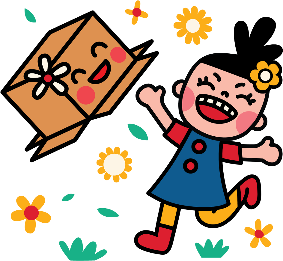 Facebook Stickers Box Girl - Sticker (1000x1000)