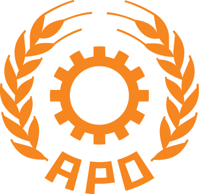 Apo Logo Orange Transparent Background - Apo Asian Productivity Organization (408x397)