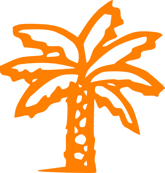 Rec Ultra, Orange Tree - Palm Tree Clip Art Black (564x594)