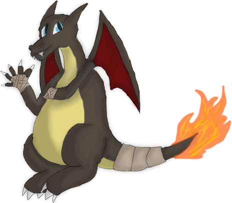 Draz, The Shiny Charizard - Cartoon (464x405)