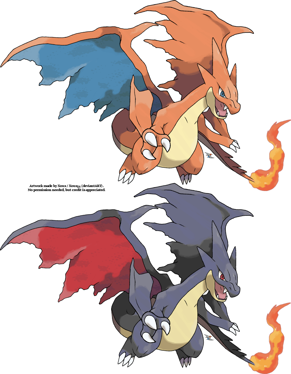 Mega Charizard Y By Xous54 Mega Charizard Y By Xous54 - Charizard And Shiny Charizard (1013x1300)