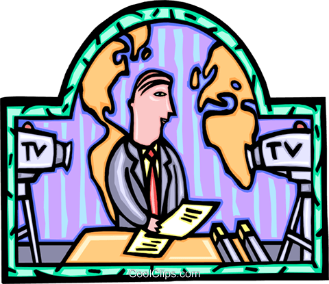 Tv News Reporter Royalty Free Vector Clip Art Illustration - Astronaut (480x415)