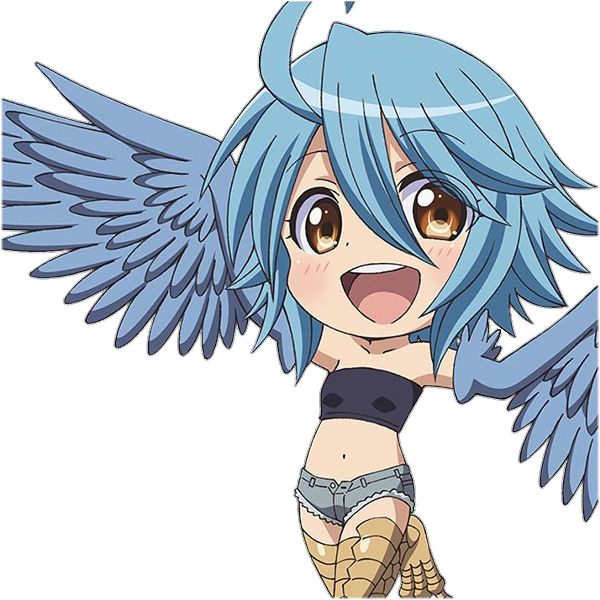 Monster Musume Chibi Harpy Anime - Papi Monster Musume - (600x600) Png