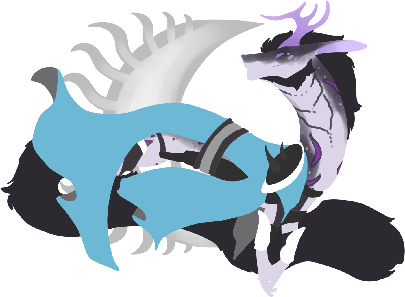 Marine Mammal Horse Dragon Clip Art - Illustration (1599x1163)