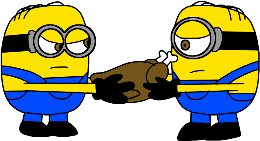 Stuart And Dave Fights For Roasted Turkey By Marcospower1996 - Cartoon (894x894)