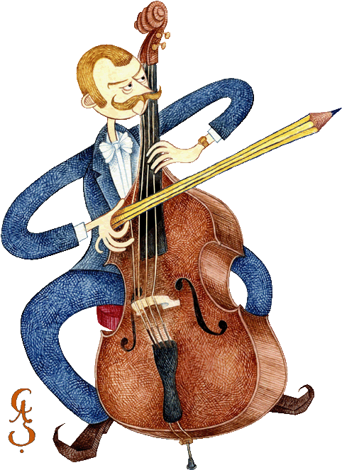 Contact Martyn - Cartoon Cello Player (533x733)