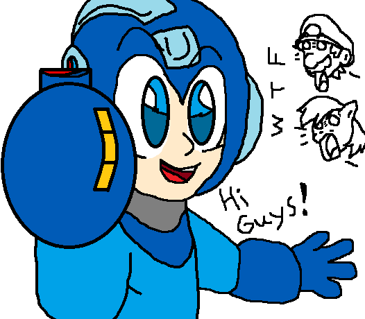 A Kind Of A Crappy Drawing Of Megaman By Icelucario20xx - Drawing (526x460)