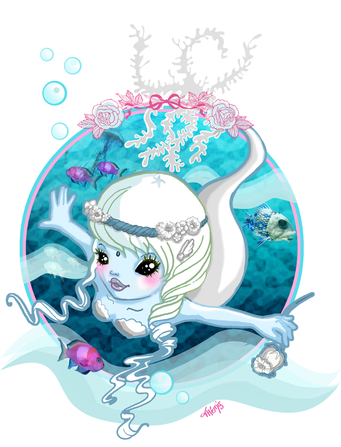 Digital Paint Draw Vector Favourites By Arwenarts On - Mermaid (724x900)