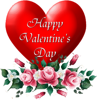 Happy Valentine's Day Heart Roses Glitter - Happy Valentine's Day Hearts (350x350)