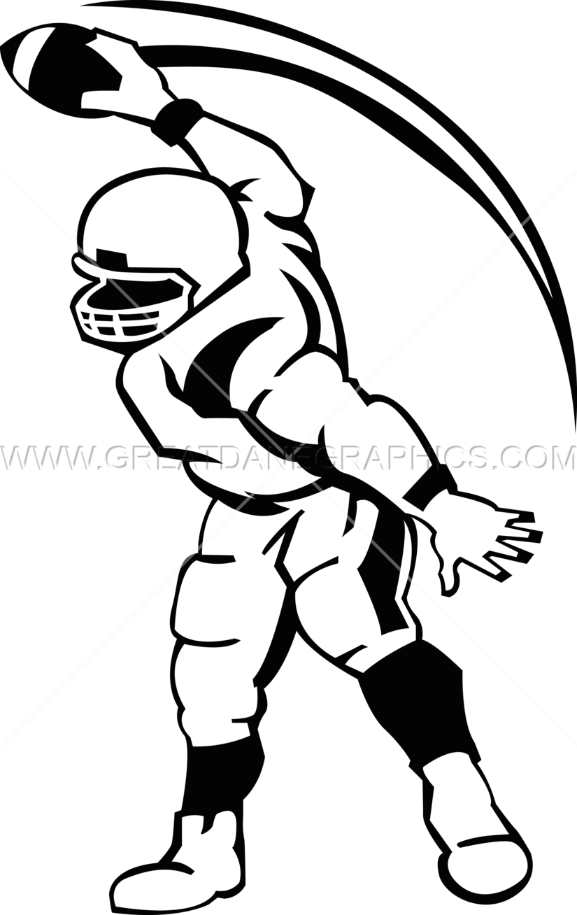 Football Player Art - Football Touchdown Clipart (825x1308)