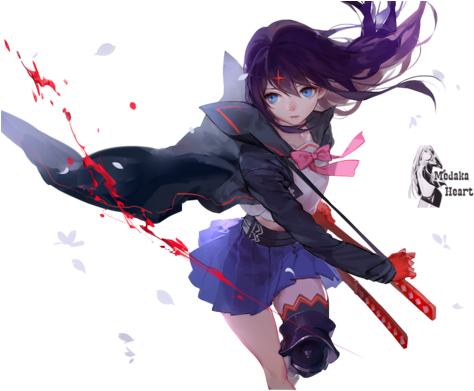 Anime And Anime Girl Image - Anime Girl With Katana (500x390)