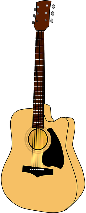 Acoustic Guitar Clipart Yellow Guitar - Epiphone Pro 1 Acoustic Guitar Natural (360x720)