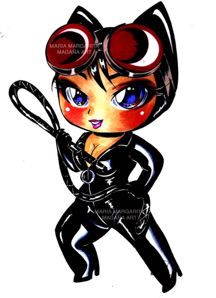 Chibi Catwoman By - Catwoman Chibi Png (733x1089)
