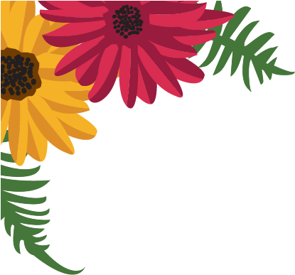 Garden Party - Corner Flower Png (501x470)