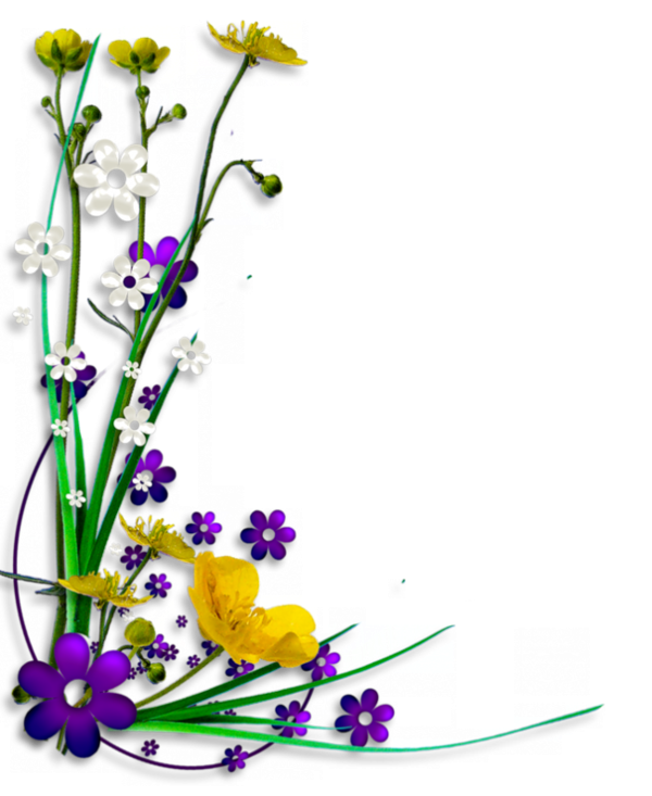 Flowers Corners - Fleurs Dans Les Coins (600x733)