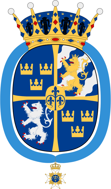 Prinsessan Lilian Vapen Med Serafimerkors - Coat Of Arms Of Victoria (451x767)