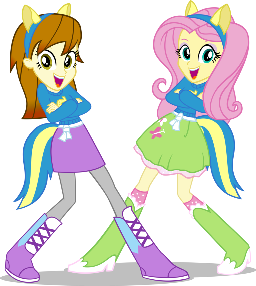 Swoop And Fluttershy By Deathnyan - Equestria Girl Fluttershy (846x945)