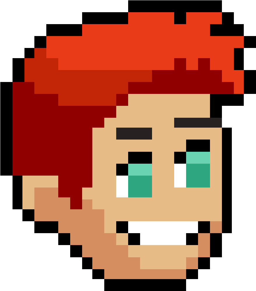 Male Swoop Red Hair - Pixel Art For Beginners (1000x1000)