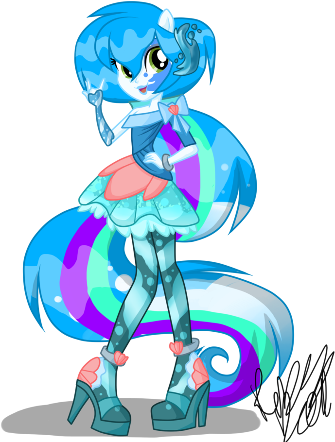 Waterbend Rainbow Rock By 2-lettdodd - Mlp Eg Rainbow Rocks Oc (856x933)