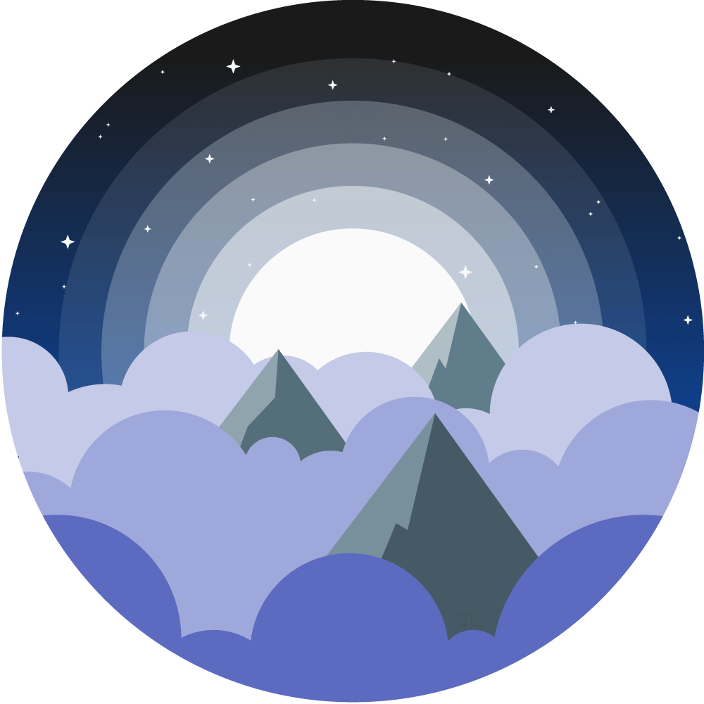 Vector Illustration Of The Tops Of Mountains Poking - Portrait Of A Man (1000x1000)