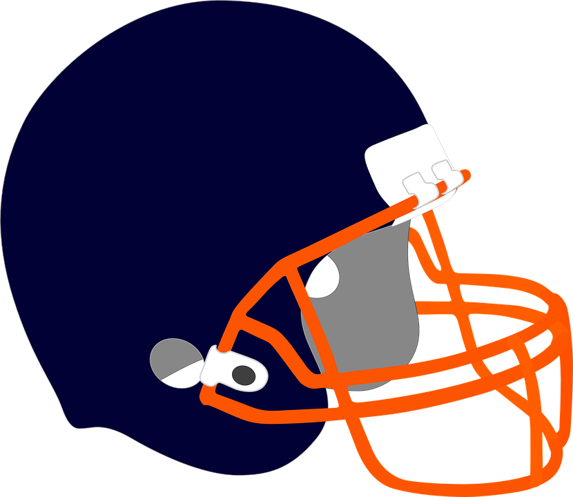 Collection Of Huskers Cliparts - Blue And Orange Football Helmet (830x720)