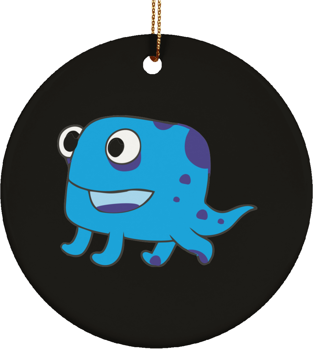 Hashimoto's Disease Monster Ceramic Circle Ornament - Fork And Spoon (1155x1155)