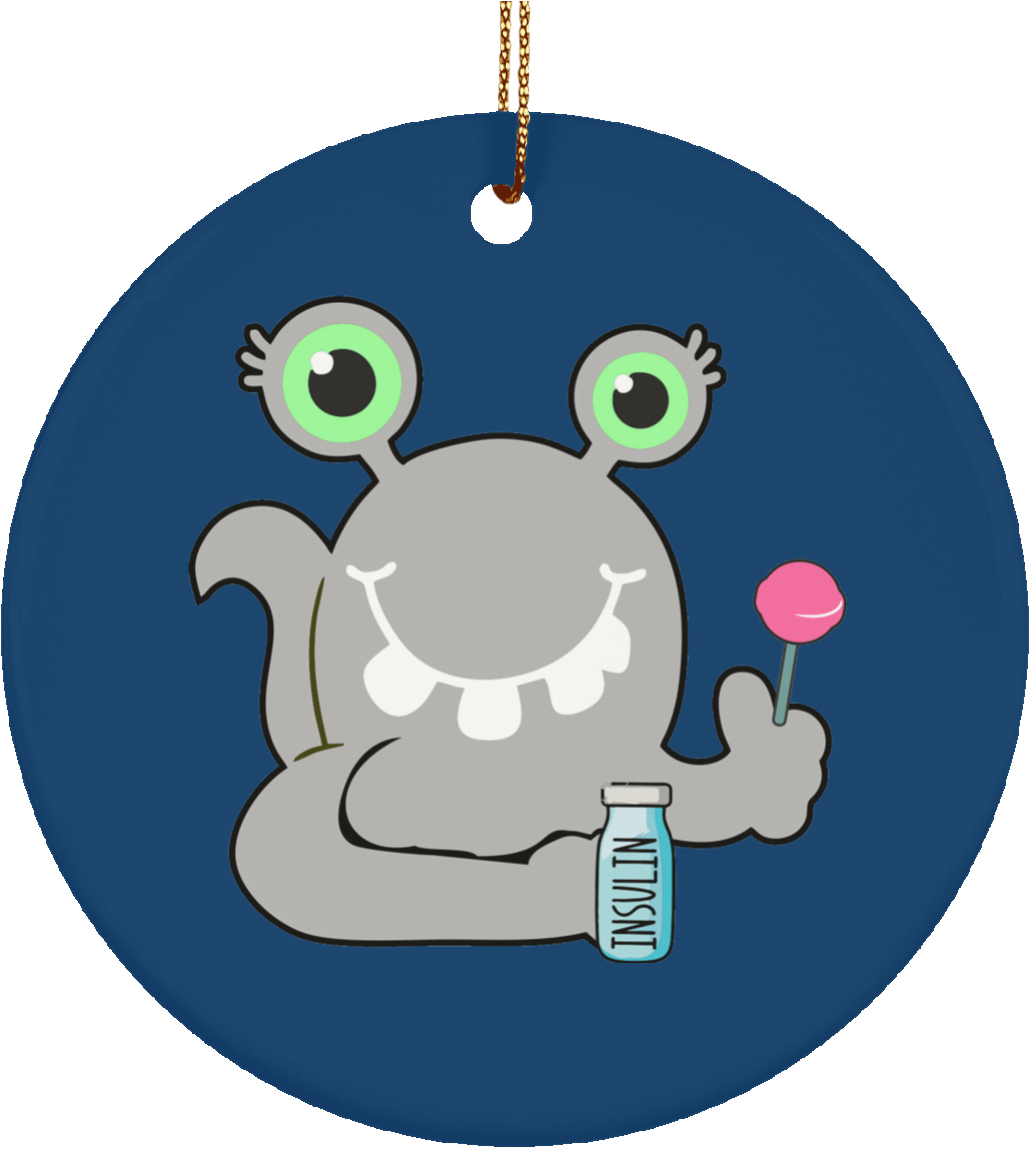 Diabetes Monster Ceramic Circle Ornament - Mile End Tube Station (1155x1155)