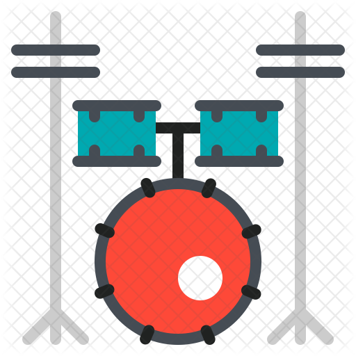 Drum Set Icon - Percussion (512x512)