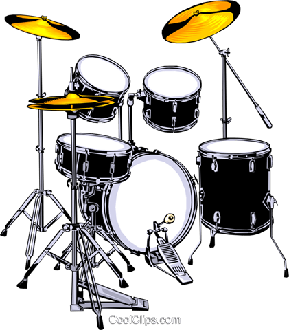 Drum Set Royalty Free Vector Clip Art Illustration - Allergic To Silence Drummer Rectangle Magnet (421x480)