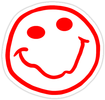 Red Smiley Faces - Nirvana Smiley (375x360)