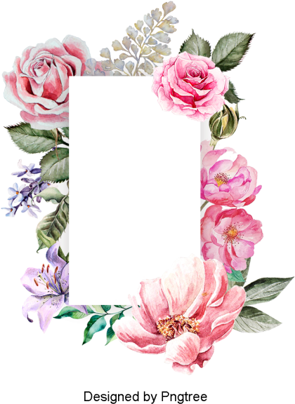 Beautiful Hand Paint Watercolor Floral Wreath Border, - Flower (640x640)