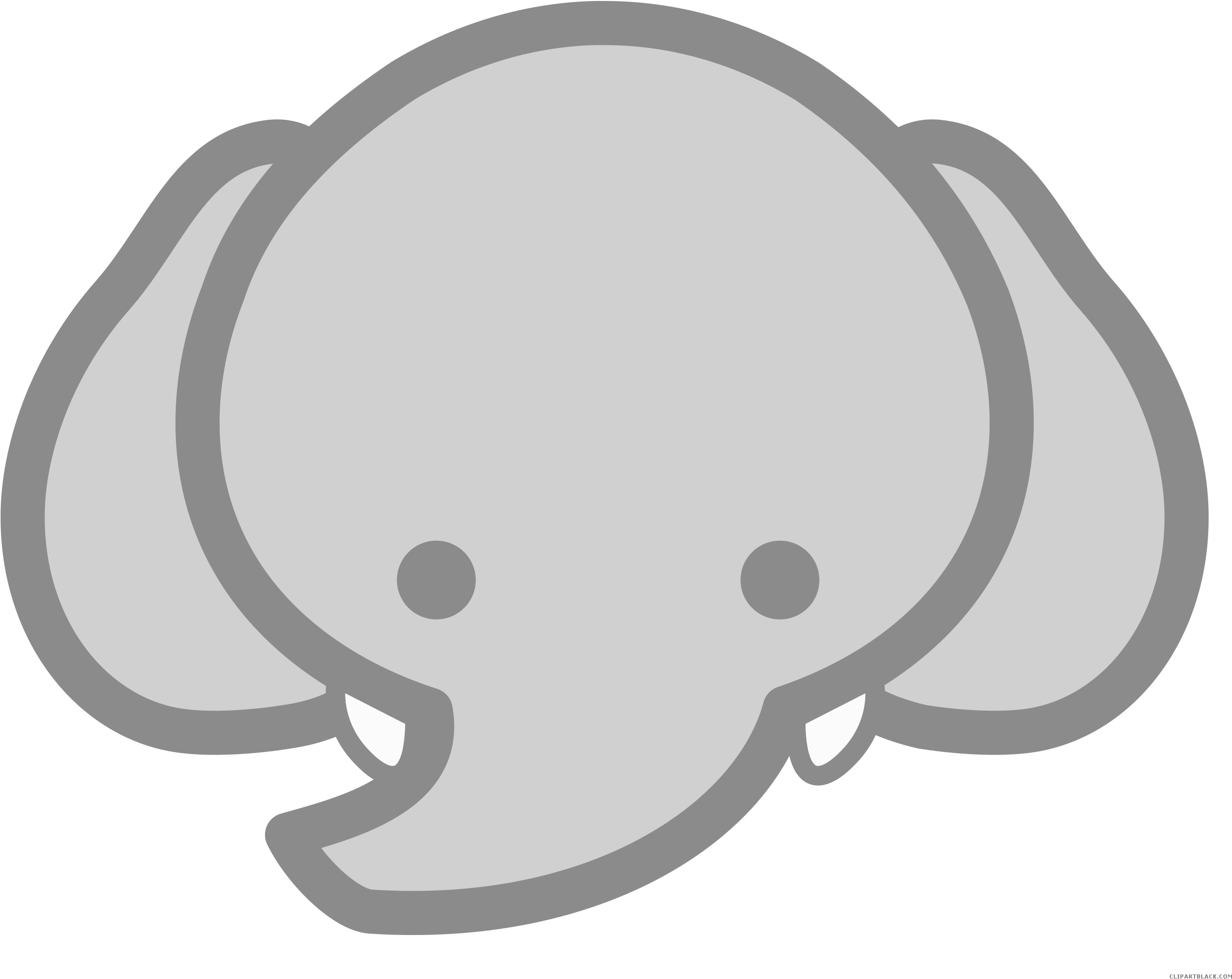 Grey Elephant Animal Free Black White Clipart Images - Cute Elephant Shower Curtain (2500x2500)