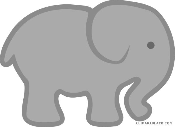 Grayscale Elephant Animal Free Black White Clipart - Elephant Clip Art (600x436)