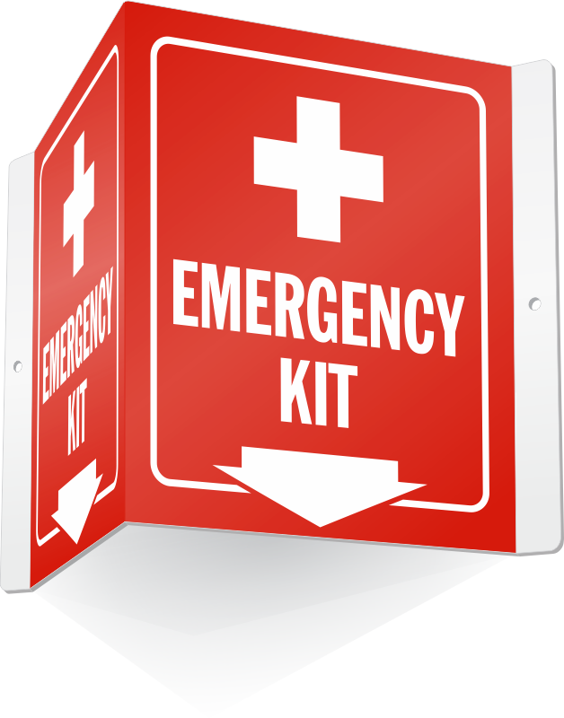 Emergency Kit Projecting Sign - Emergency Kit Sign (628x800)