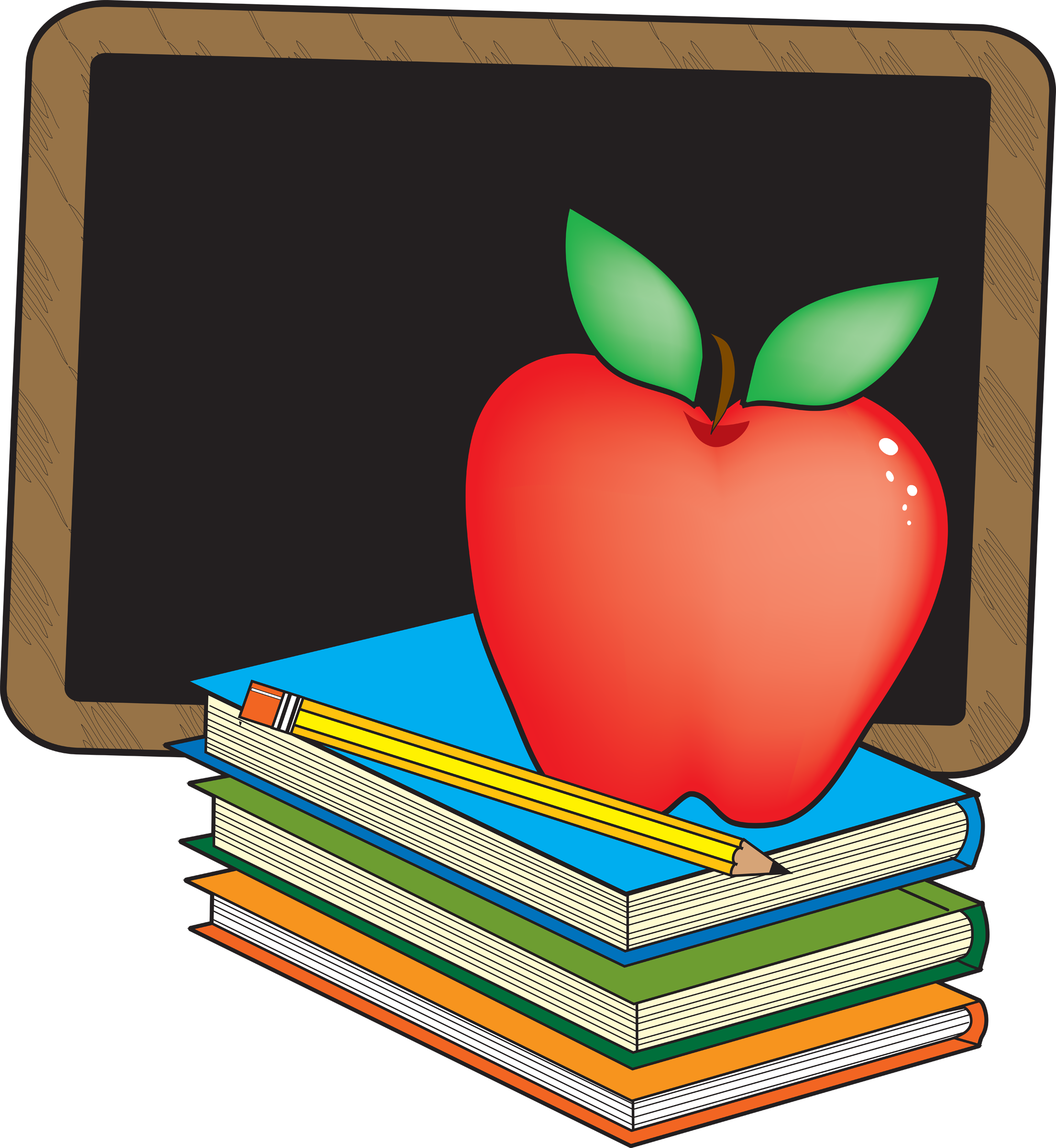 School Books Clipart - Mcintosh (2208x2400)