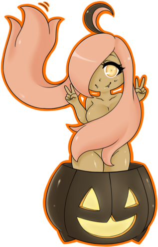 Gourgeist Chibi By That Girl Whodraws - Chibi (400x528)
