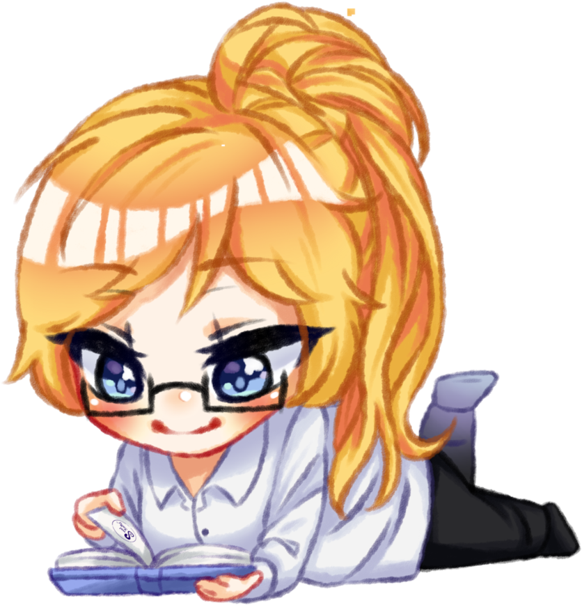 Bookworm Girl By Smolsalty - Cartoon (876x913)