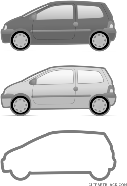 Car Quality Transportation Free Black White Clipart - Renault Twingo (495x700)