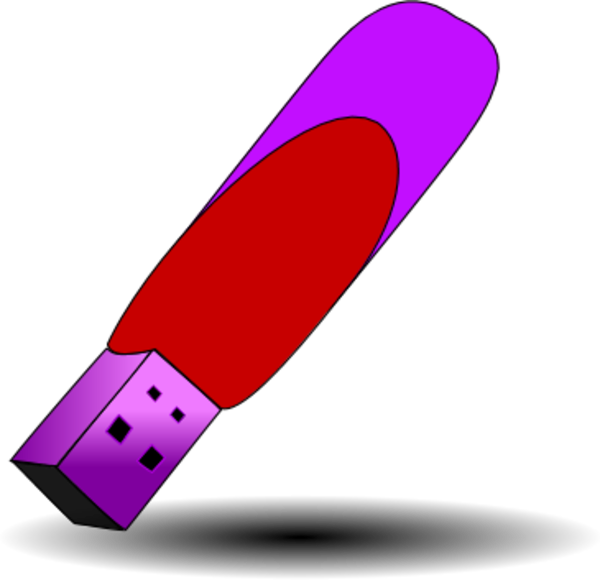 Usb Flash Drive Memory Stick Vector Clip Art - Usb Flash Drive (600x580)