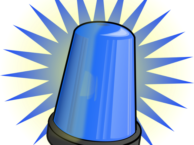 Light Blue Clipart Cop - Flashing Lights Clipart (640x480)