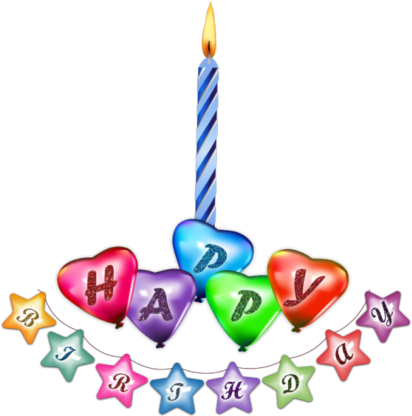 Happy Birthday Celebration Hq Colorful Balloons Candle - Birthday (640x640)