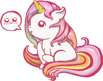 - Kawaii Unicorn - - By Star Sprout - - Kawaii Imagenes De Unicornio (452x367)