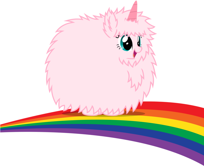 Pink Fluffy Unicorns Dancing On Rainbows By Pinkispay - Pink Fluffy Unicorn Png (828x966)