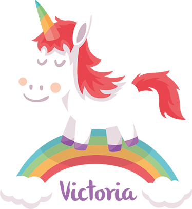 Personalised Unicorn Wall Sticker - Unicornio Infantil Png (374x407)
