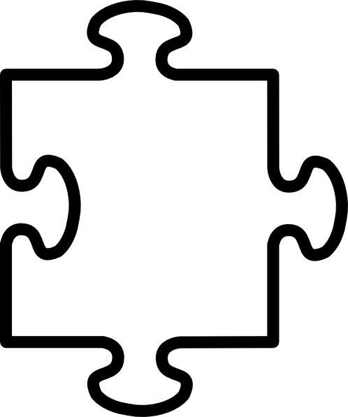 Puzzle Clipart Black And White - Draw A Puzzle Piece (498x597)
