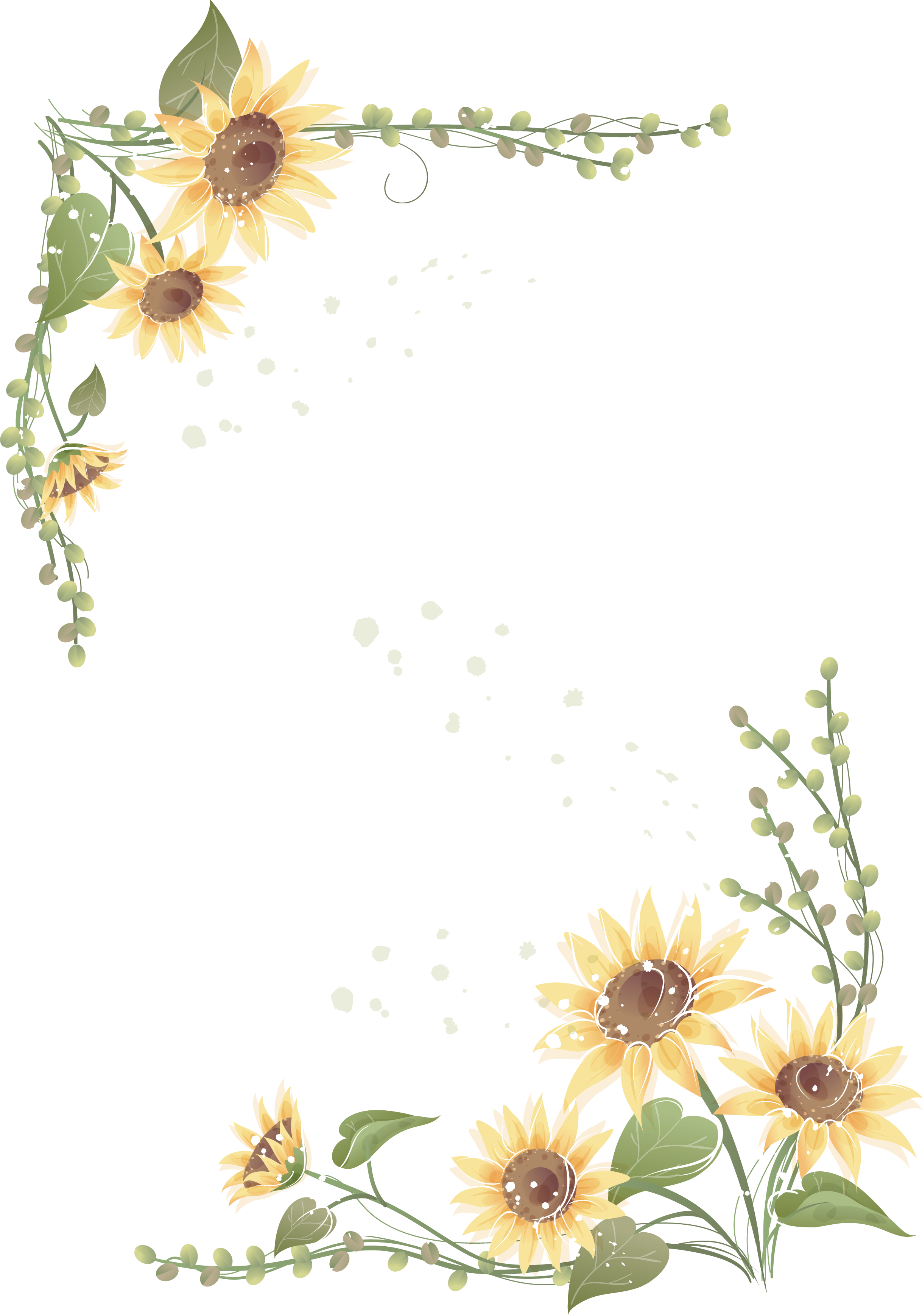 Common Sunflower Portable Network Graphics Clip Art - Frame (2436x3475)