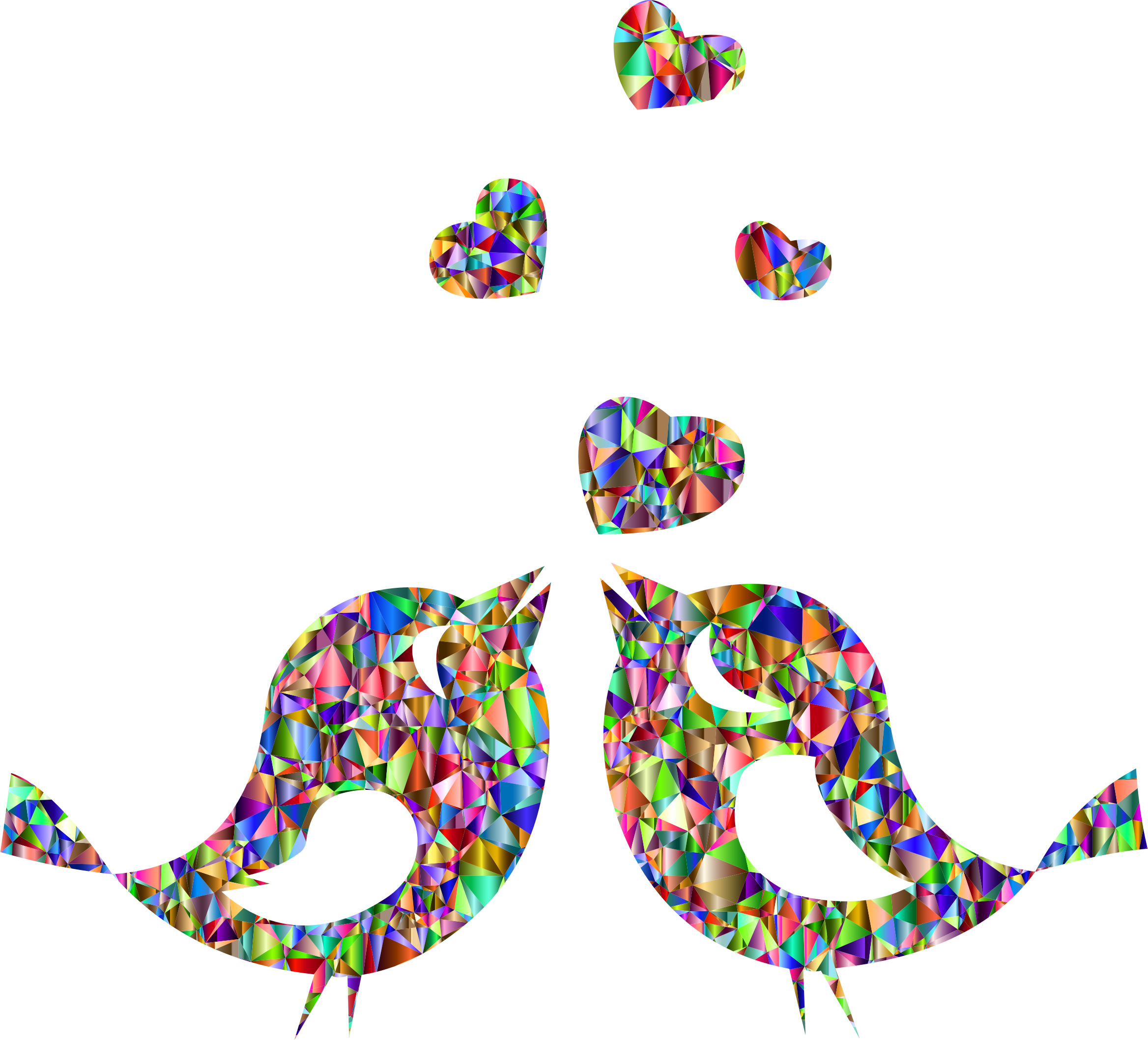 Polychromatic Love Birds - Love Birds Black And White (2336x2116)